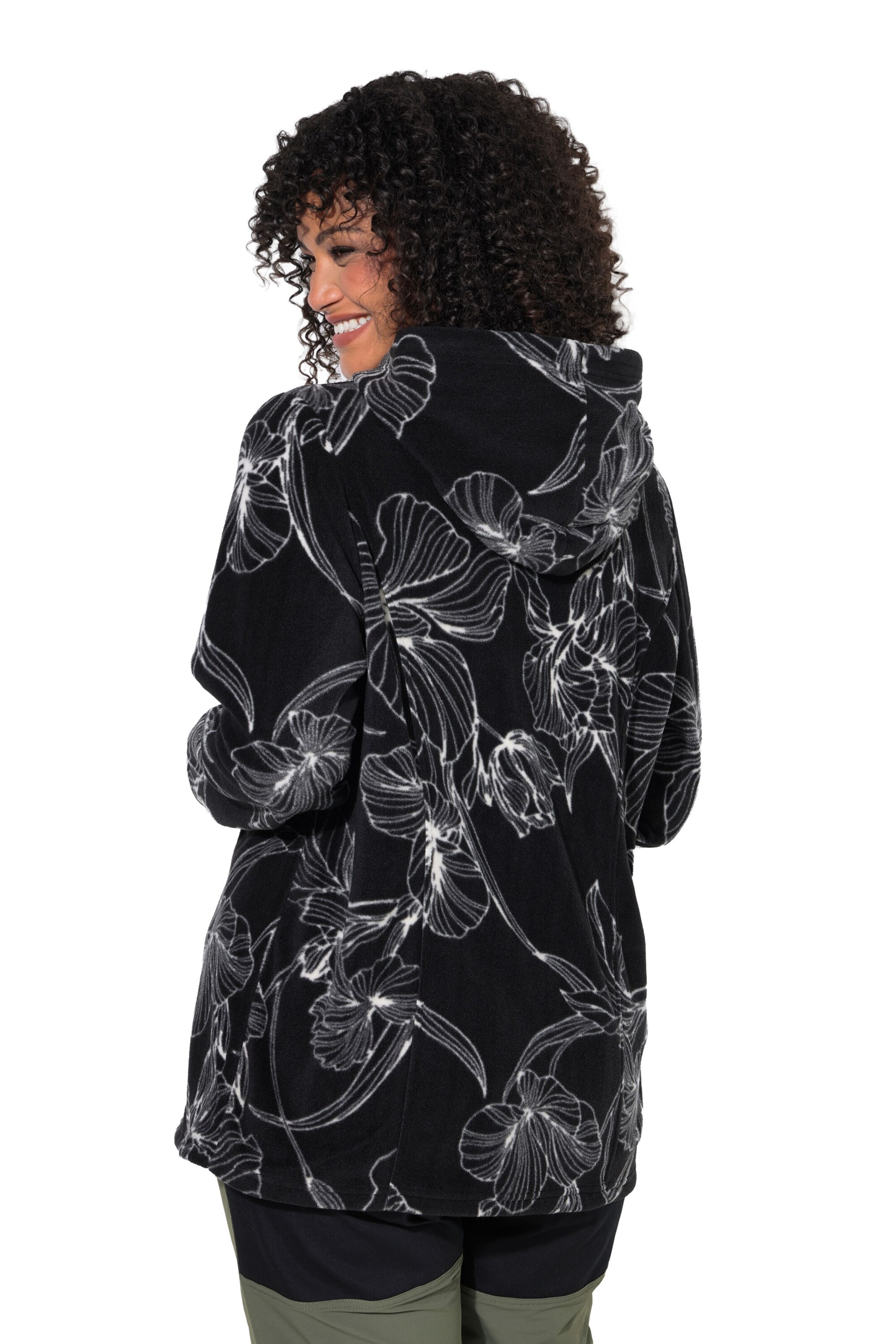 Ulla Popken Fleecejacke in Schwarz