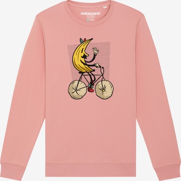 Felpa ' Banana Rider ' di Watapparel in rosa: frontale