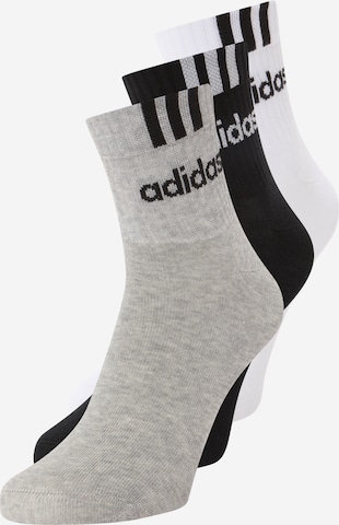 ADIDAS SPORTSWEAR - Meias de desporto 'T 3S LIN' em cinzento: frente