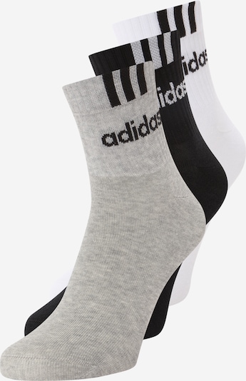 Calzino sportivo 'T 3S LIN' ADIDAS SPORTSWEAR di colore grigio / nero / bianco, Visualizzazione prodotti