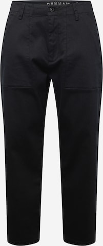 DENHAM - regular Pantalón 'FATIGUE' en negro: frente