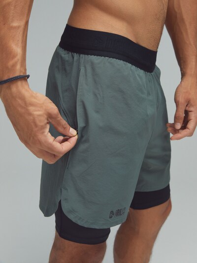 DRILLS Apparel Sporthose 'RECREATION 2-in-1 Shorts'‌‌‌‌‌‌‌‌ in S in dunkelgrün, Produktansicht