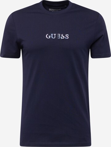 T-Shirt GUESS en bleu : devant