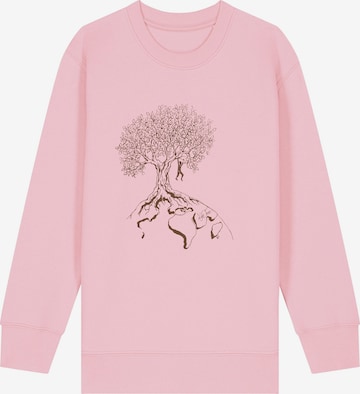 Life-Tree Sweatshirt 'Organic Fairwear Sweater Kids Unisex Hanging On' in Pink: front