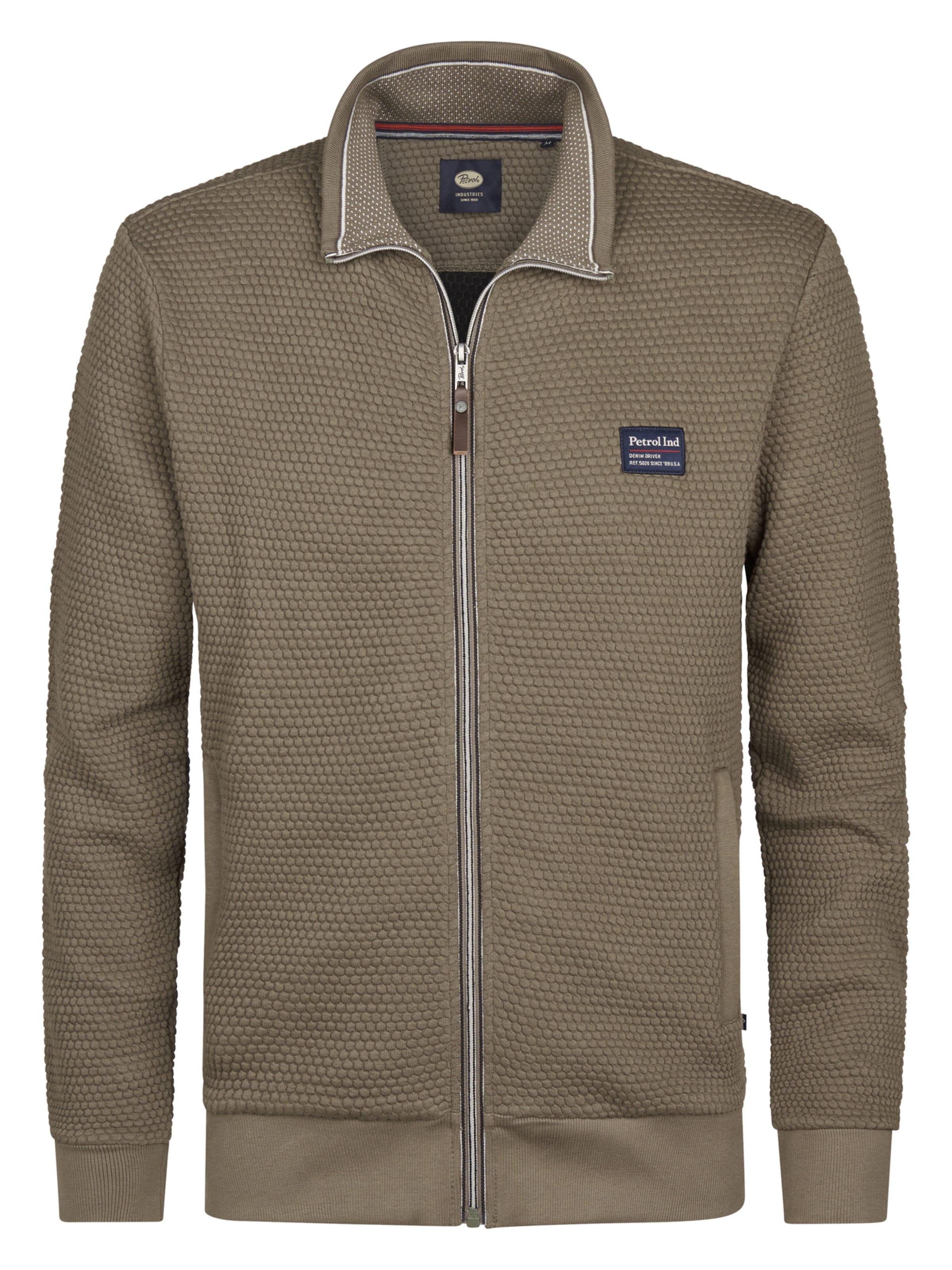 Petrol Industries Sweat jacket 'Kenai' in Brown: front