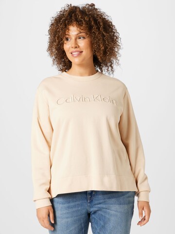 Calvin Klein Curve Sweatshirt in Beige: voorkant