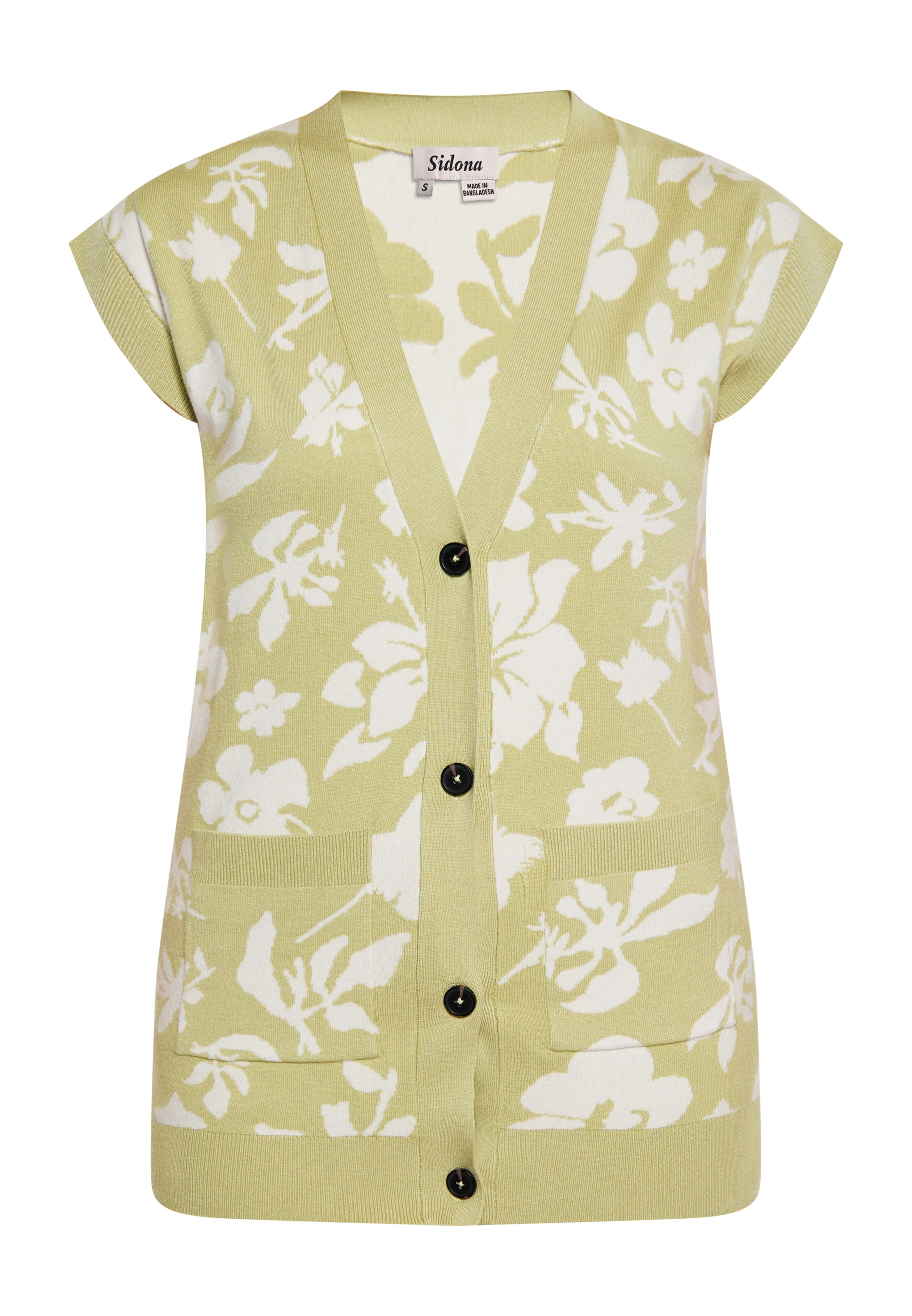 Sidona Плетена жилетка в зелено: отпред