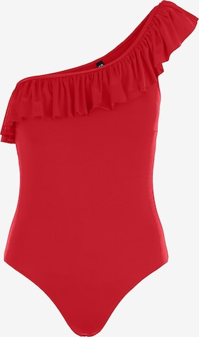 PIECES Bustier Badeanzug 'Vada' in Rot: predná strana