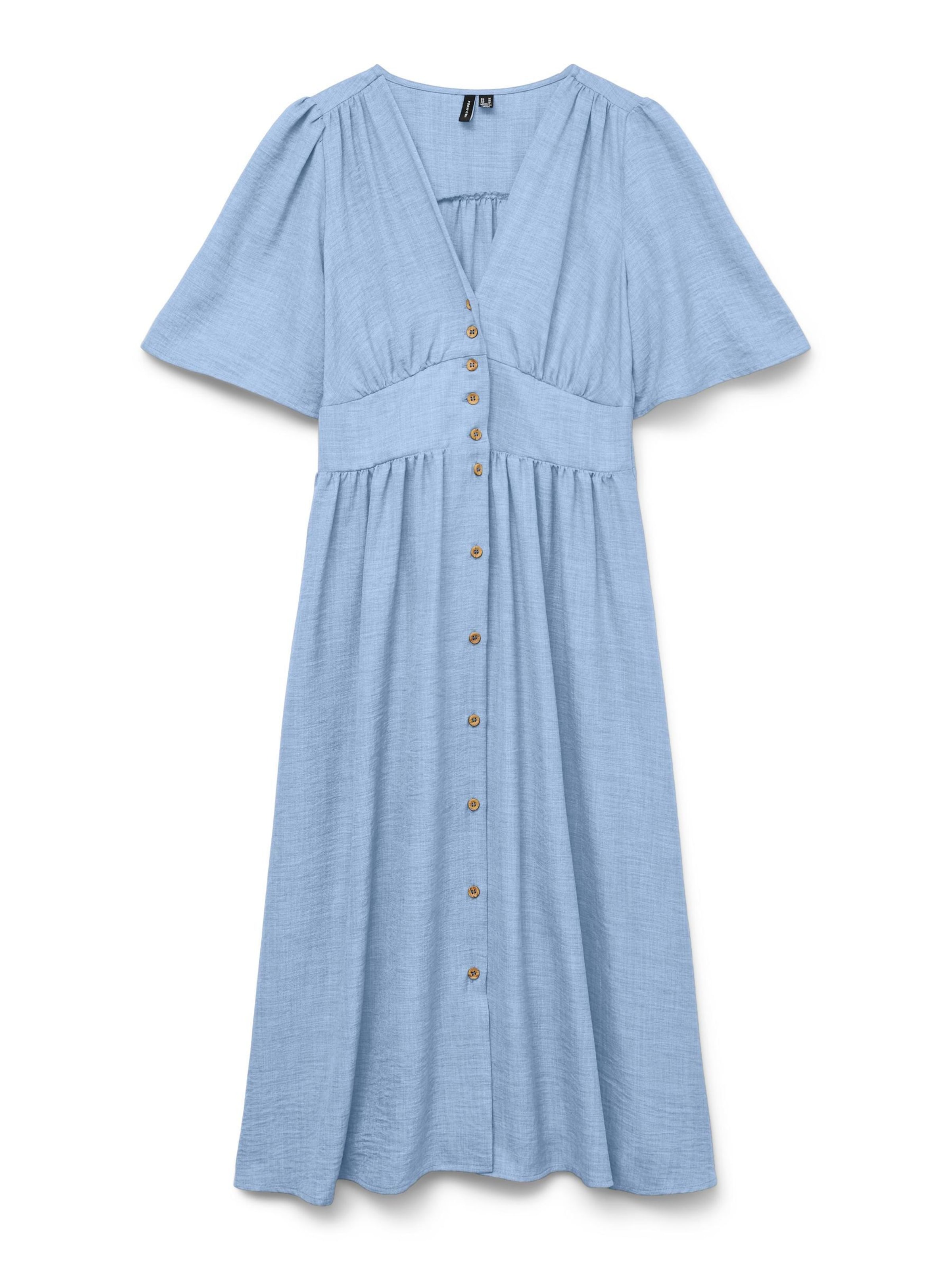 Vero Moda Curve Jurk 'VMMelaney' in Blauw: voorkant