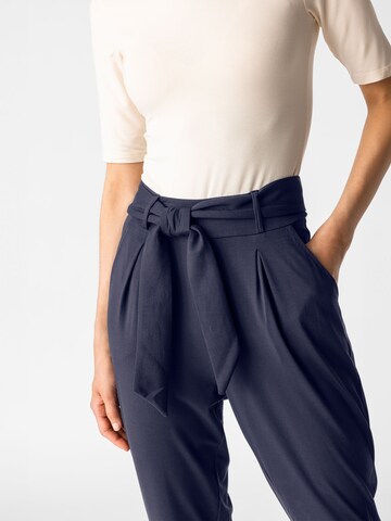 Les Lunes Tapered Bandplooibroek 'Jade' in Blauw