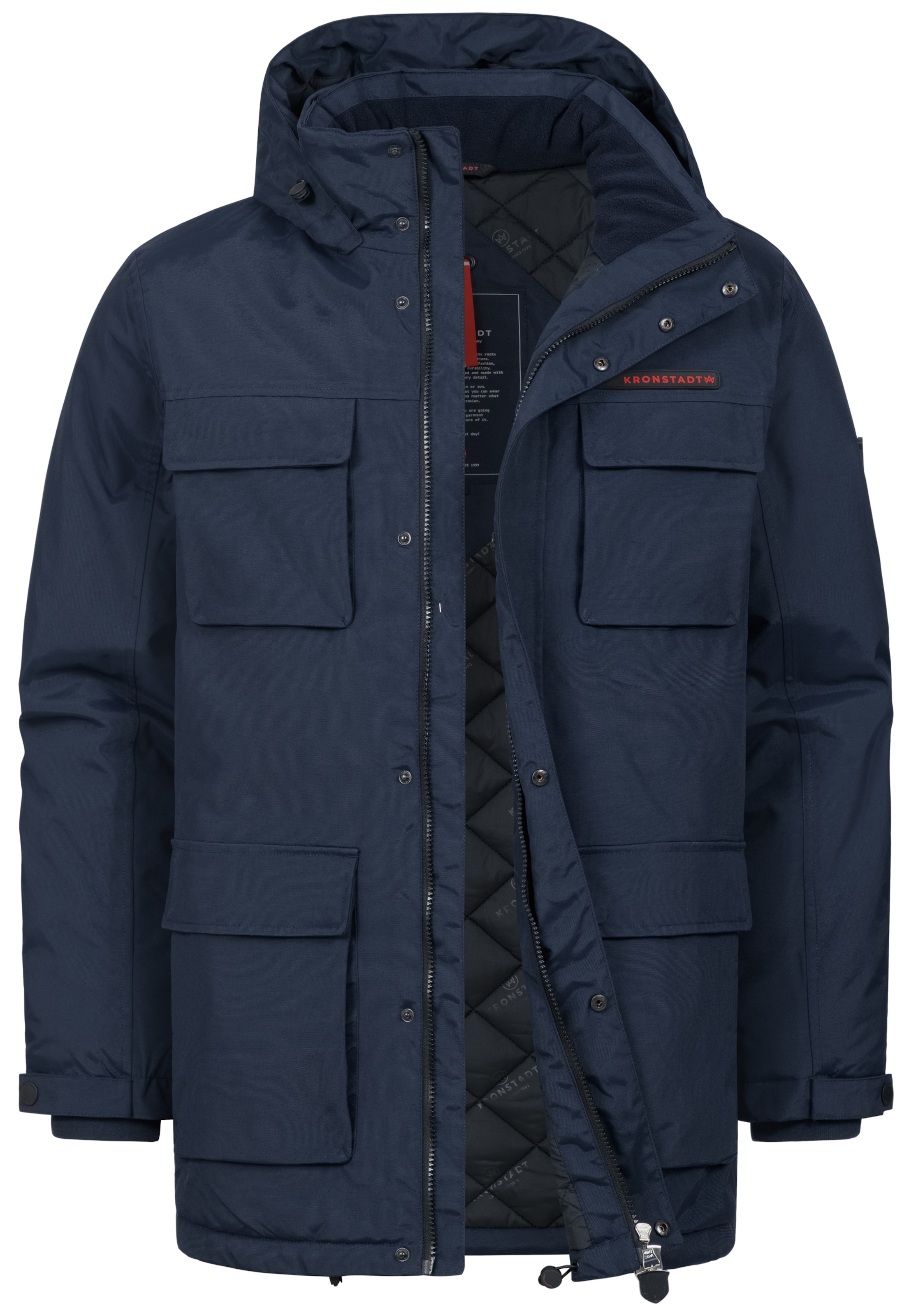 Kronstadt Winter Jacket ' Harrington' in Blue: front