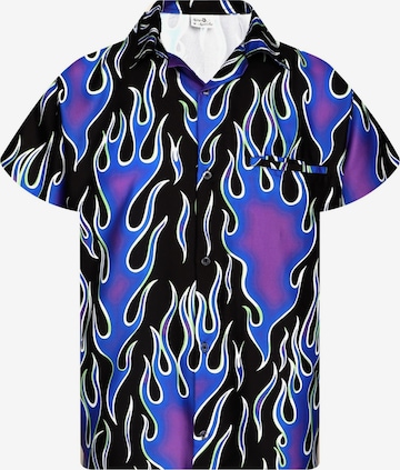 Maglietta 'Flames Wild' di King Kameha in lilla: frontale