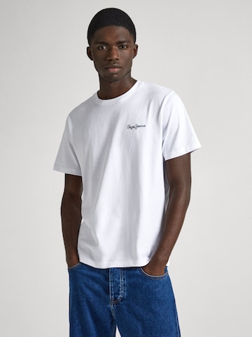 Pepe Jeans T-shirt 'SINGLE CLIFORD' i vit: framsida