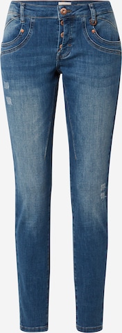 PULZ Jeans ضيق جينز 'MARY' بلون أزرق: الأمام
