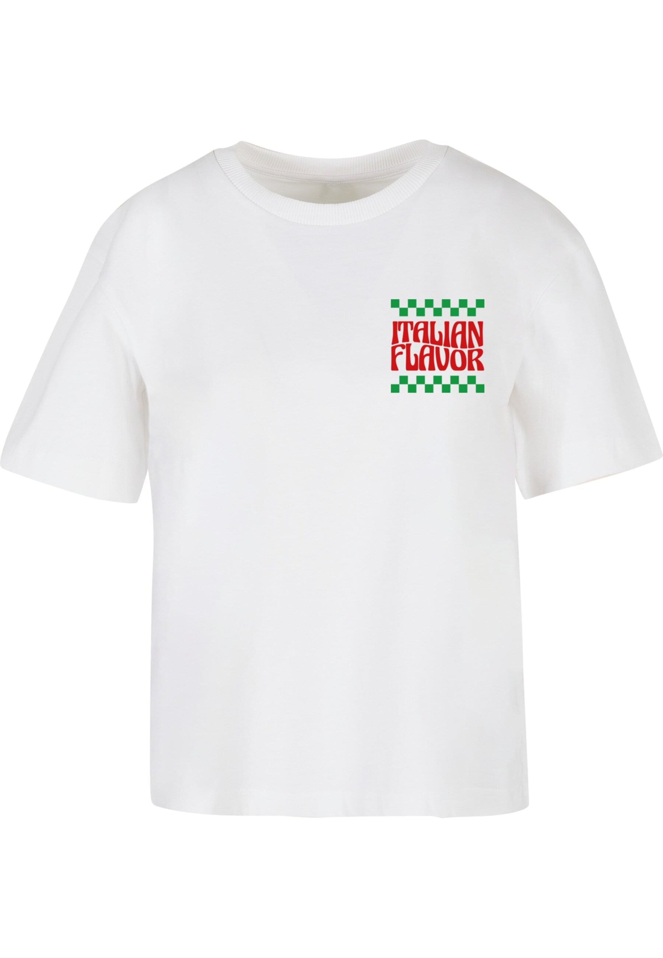 T-shirt 'Italian Flavor' Miss Tee en blanc : devant