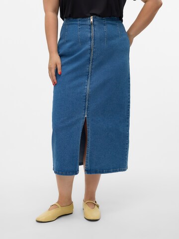 Jupe Vero Moda Curve en bleu : devant