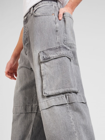 WEEKDAY Wide leg Cargo Jeans 'Pasadena' in Grey