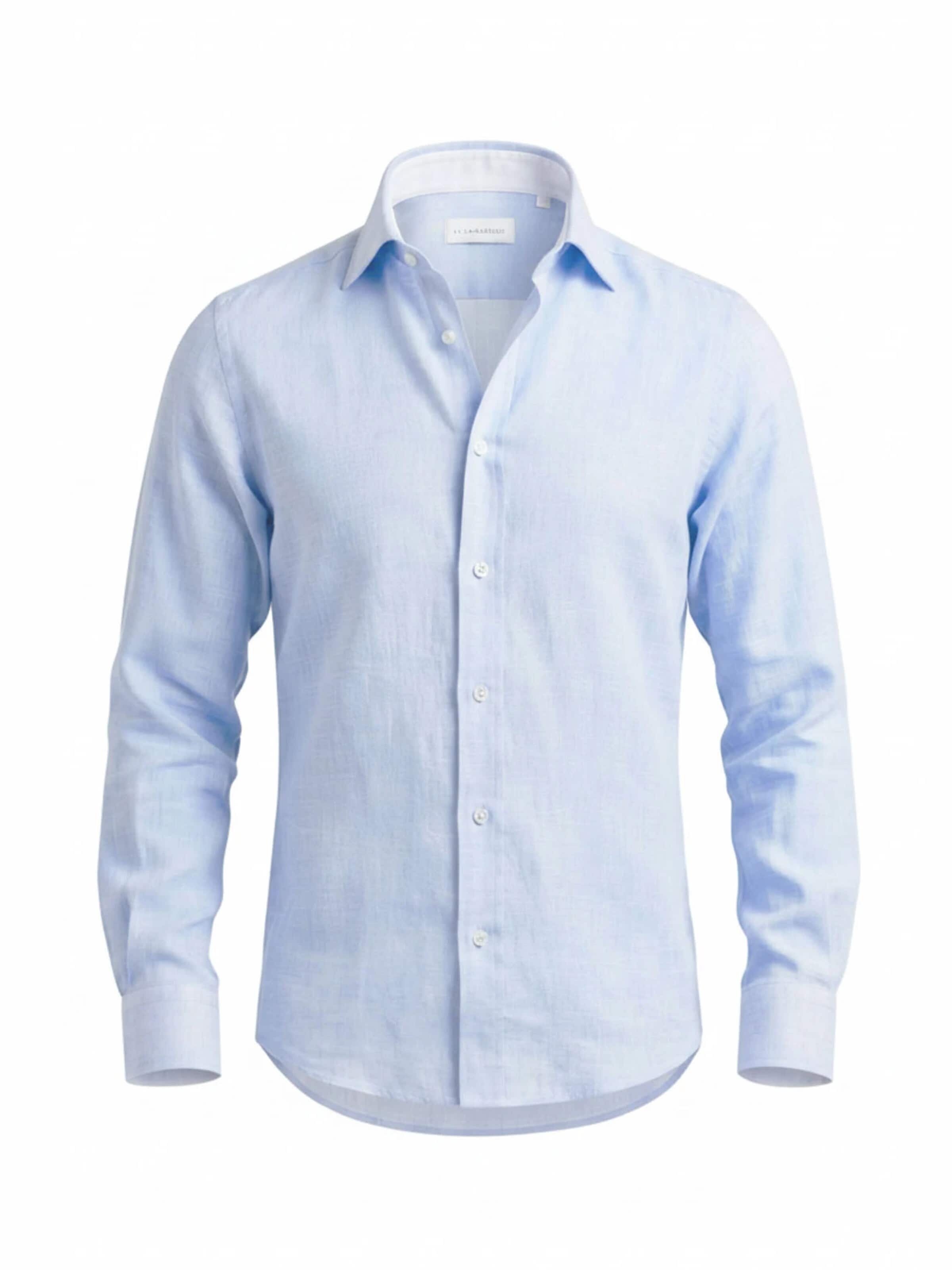 Il Lanificio Slim fit Overhemd in Blauw: voorkant