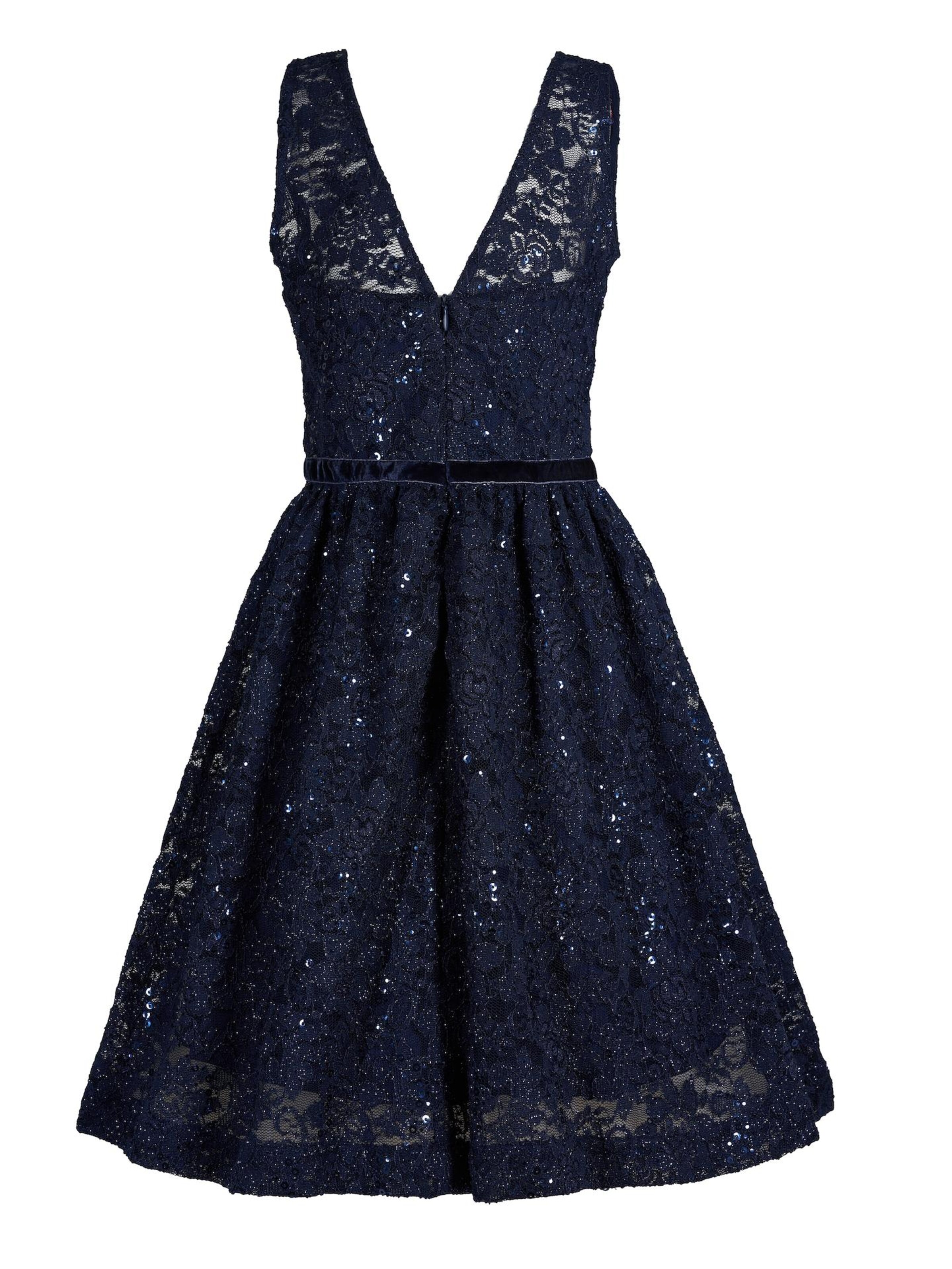La V Jurk 'La V elegante kant jurk' in Blauw