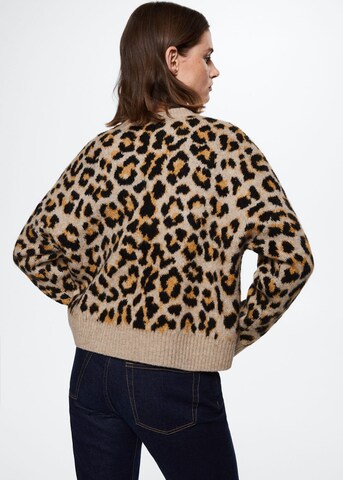 MANGO Пуловер 'leopard' в кафяво