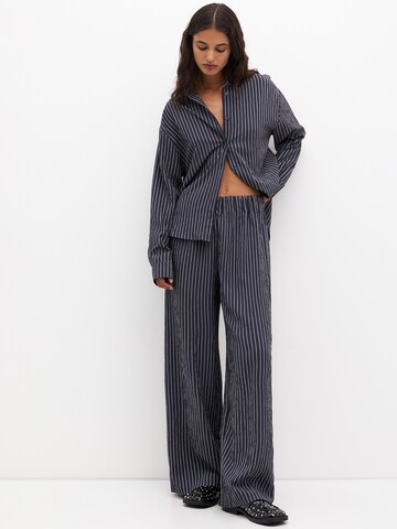 Pull&Bear Zvonové kalhoty Kalhoty – modrá