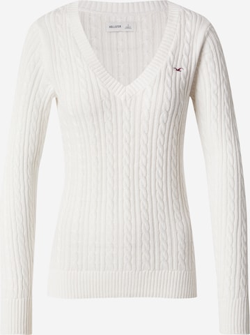 HOLLISTER Sweater in White: front