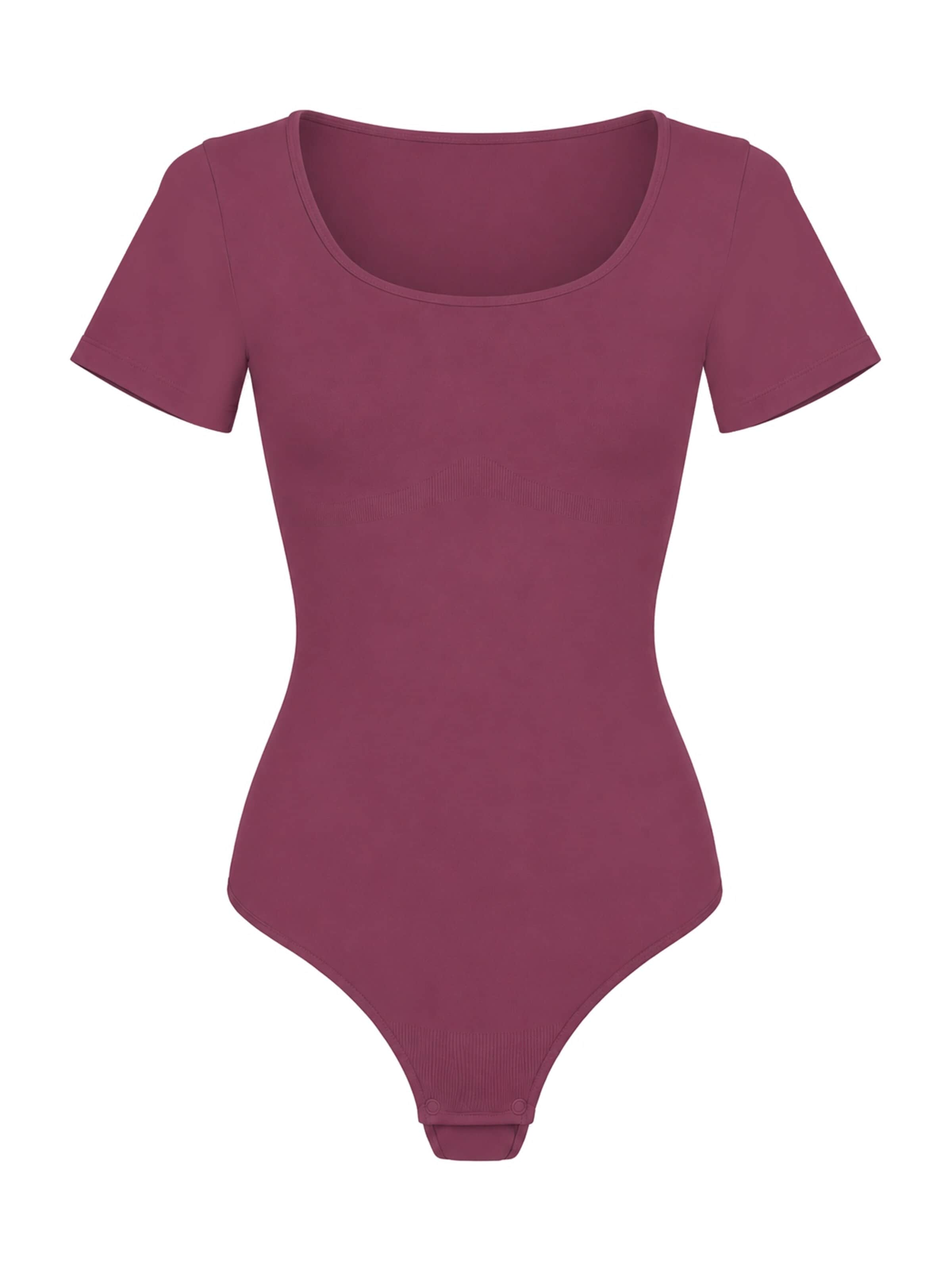 Body modellante 'Tshirt Sculpting Bodysuit with String' di cfab in lilla: frontale