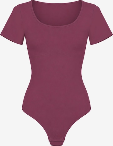 Body modellante 'Tshirt Sculpting Bodysuit with String' di cfab in lilla: frontale