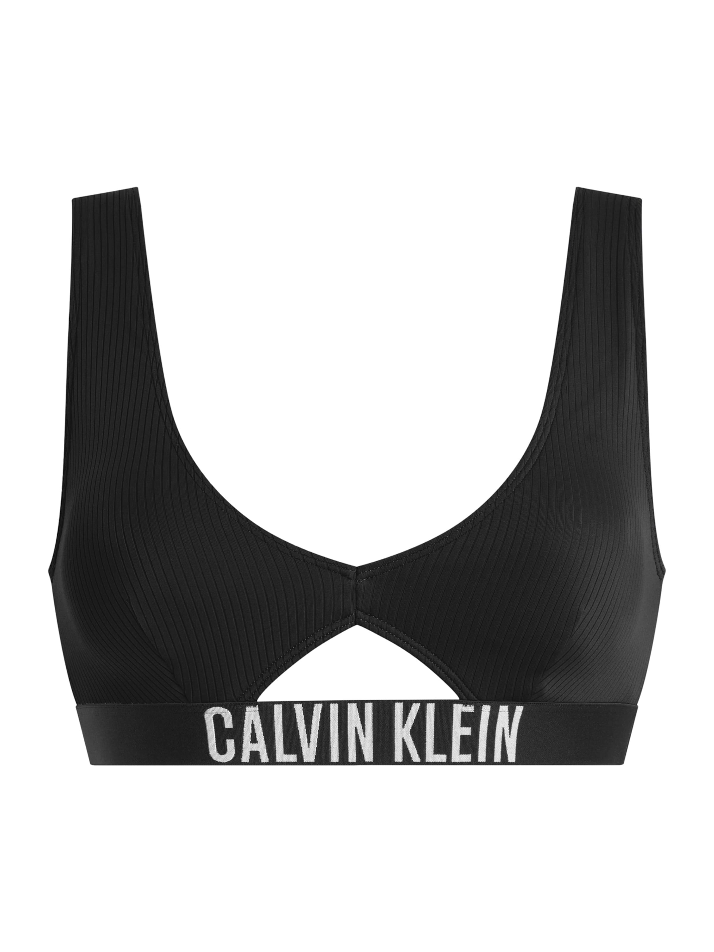 Calvin Klein Swimwear Triangel Bikinitop in Schwarz: Vorderseite