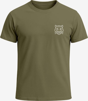 Neverless Shirt 'Polygon Tiger' in Green: front