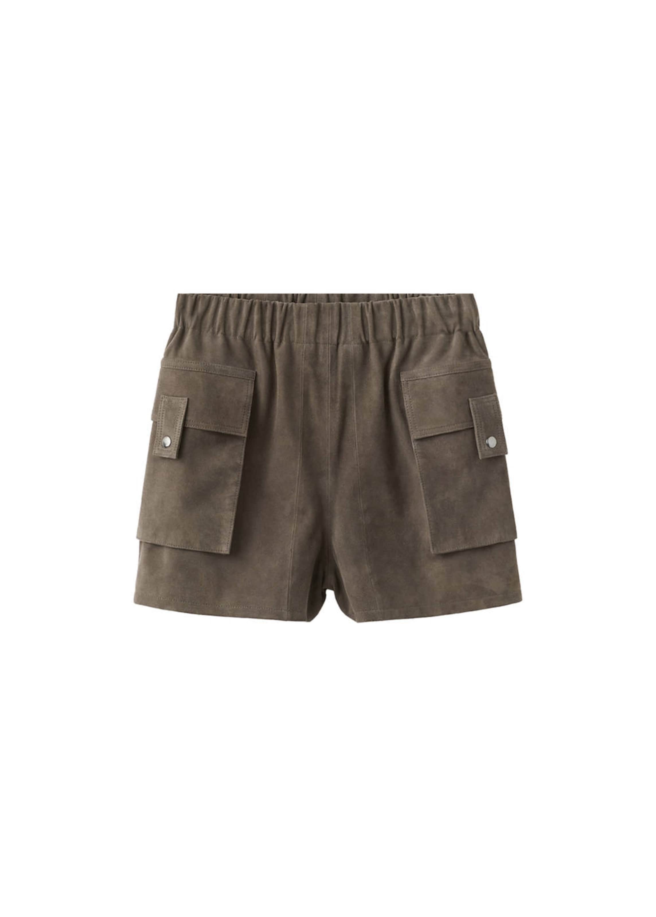 MANGO Ledershorts 'Biker' in basaltgrau, Produktansicht