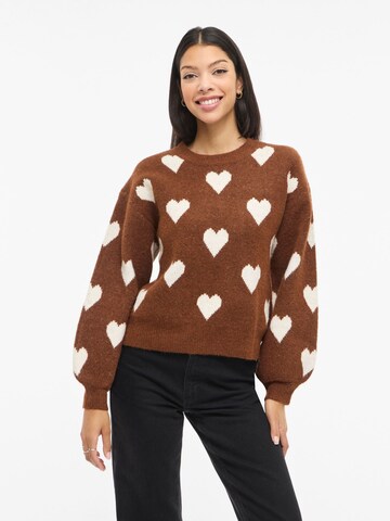 VILA Trui 'VILUNA' in Bruin: voorkant