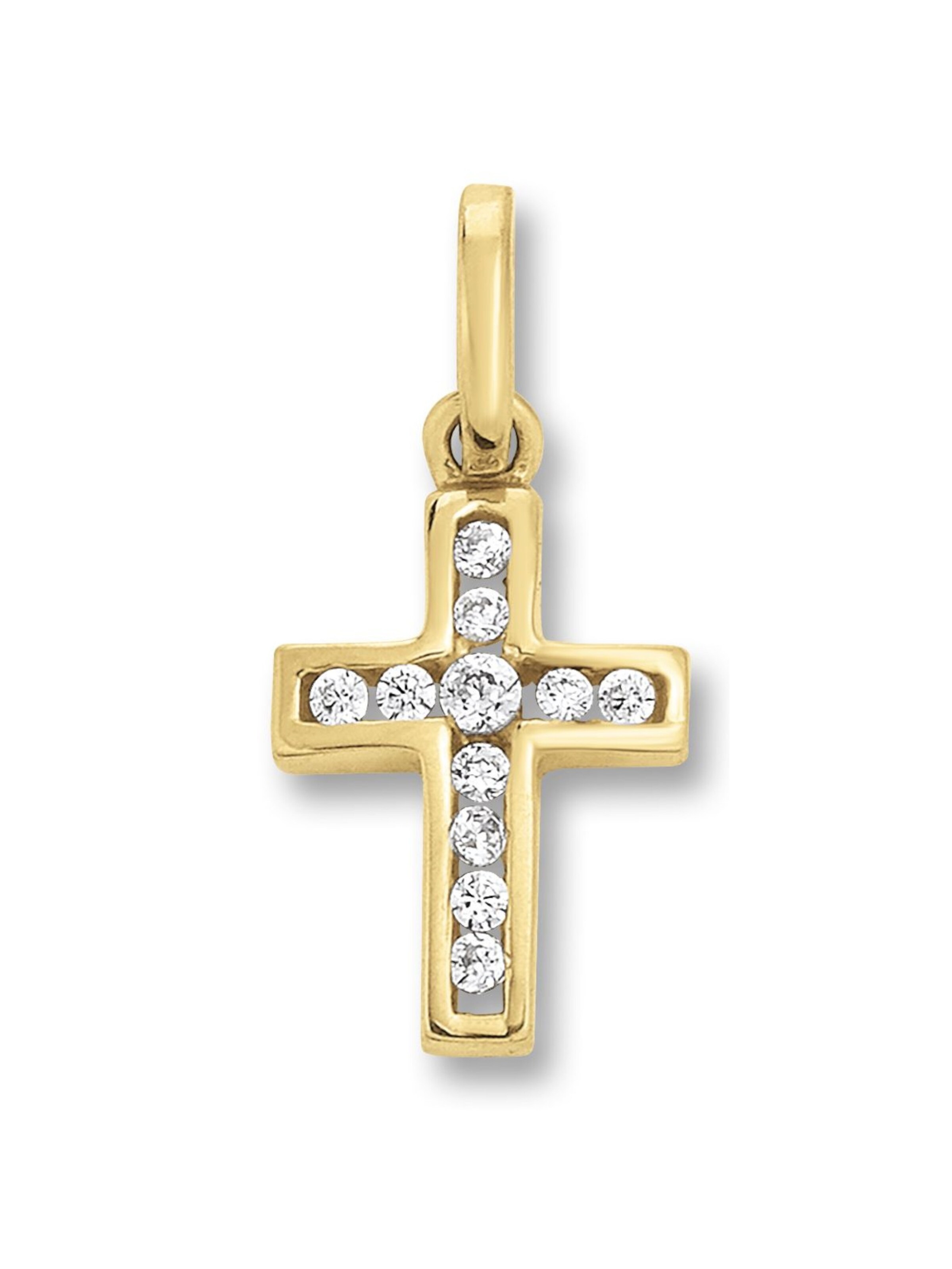 ONE ELEMENT Anhänger 'Kreuz' in Gold: Vorderseite