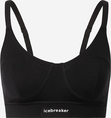 ICEBREAKER Bralette Sports Bra 'Queens' in Black: front