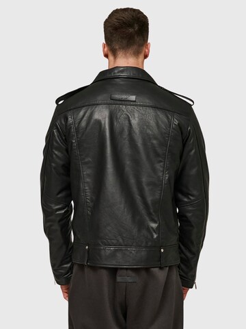 THE ODDS Tussenjas 'Carbon Matte Leather Jacket Men/ LMTD Edition' in Zwart: voorkant