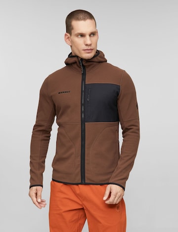 MAMMUT Athletic Fleece Jacket in Brown: front