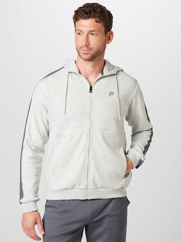 FILA Athletic Zip-Up Hoodie 'Rosenheim' in Grey: front