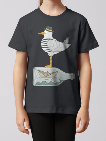 watabout.kids Shirt 'Möwe mit Hut' in Grey: front