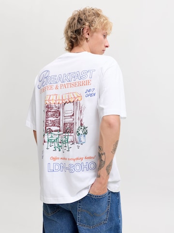 JACK & JONES Shirt 'JORSKETCH' in Wit: voorkant