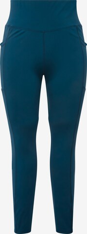 Ulla Popken Skinny Sportbroek in Blauw: voorkant