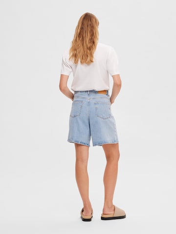 SELECTED FEMME Wide Leg Plisserte jeans 'Gry' i blå