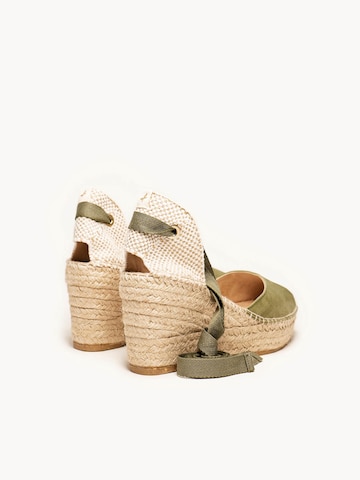 Alhamas - Sandalias 'Alpargata Cuña 8 cm' en verde
