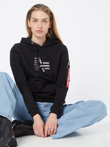 ALPHA INDUSTRIES Sweatshirt in Black: front