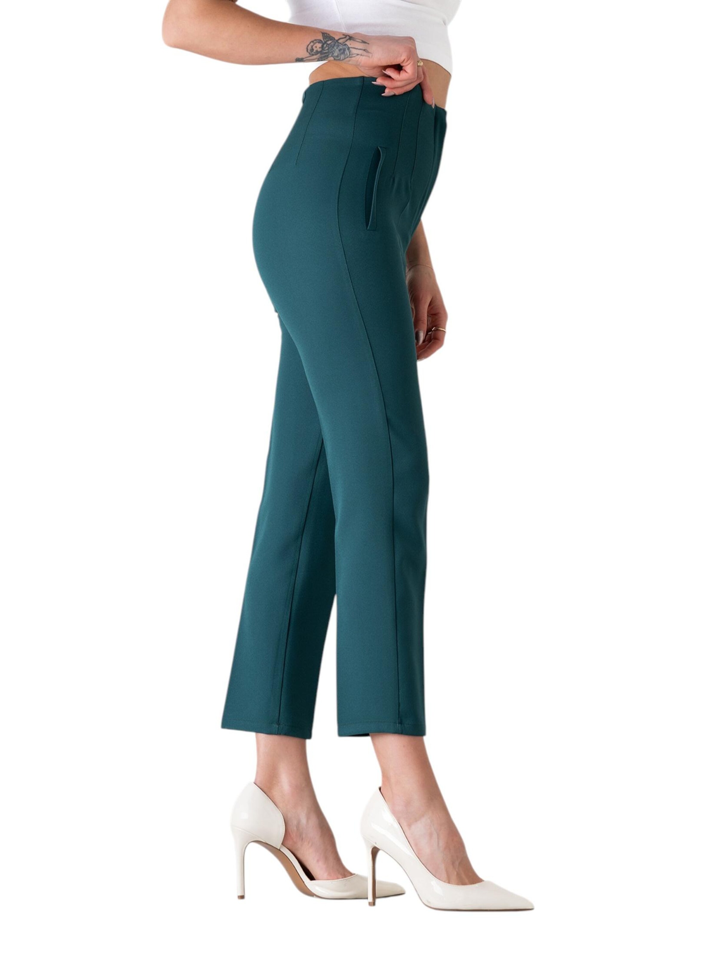 fashionshowcase Slimfit Bandplooibroek 'Alessia' in Groen