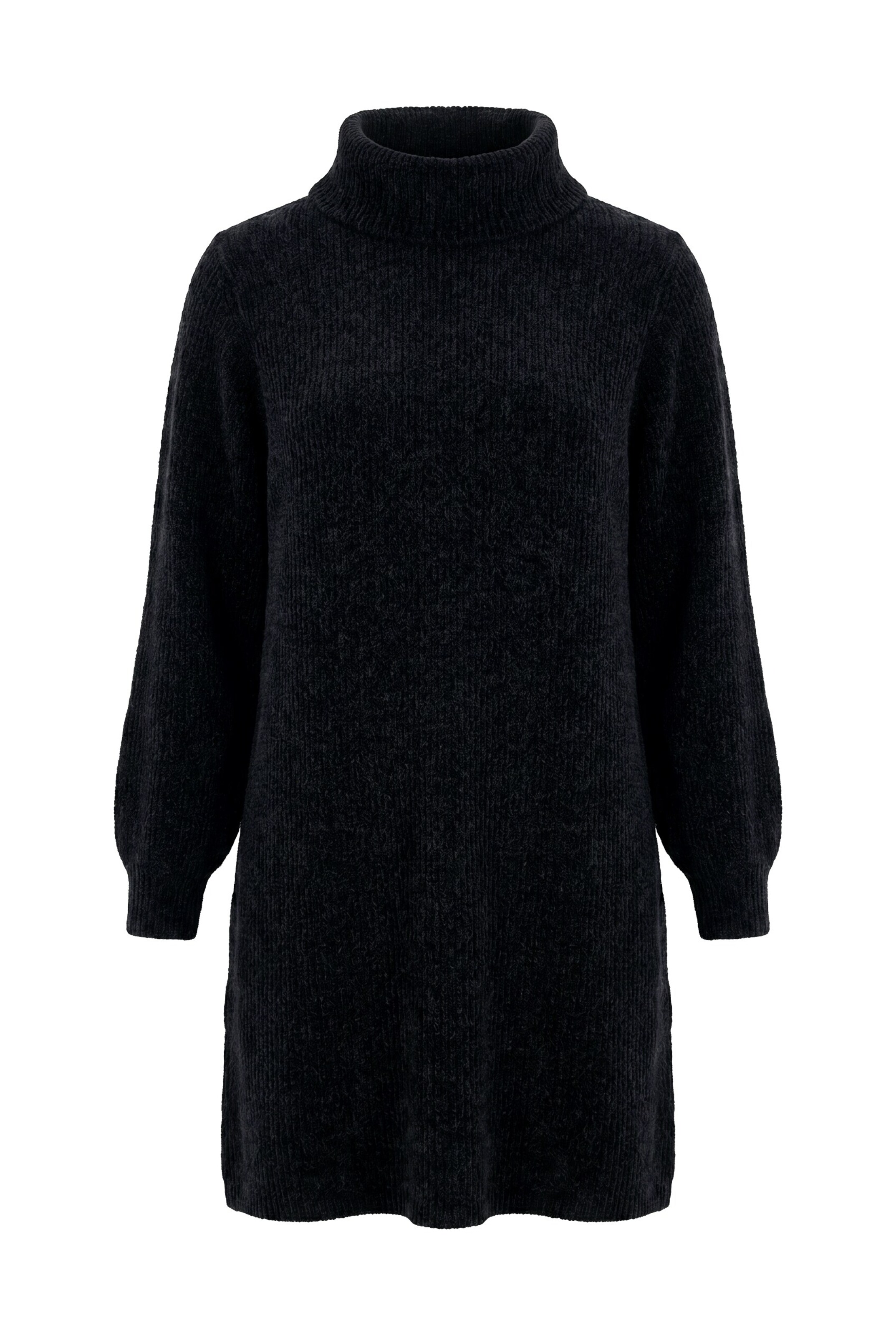 Ulla Popken Strickkleid in Schwarz: Vorderseite