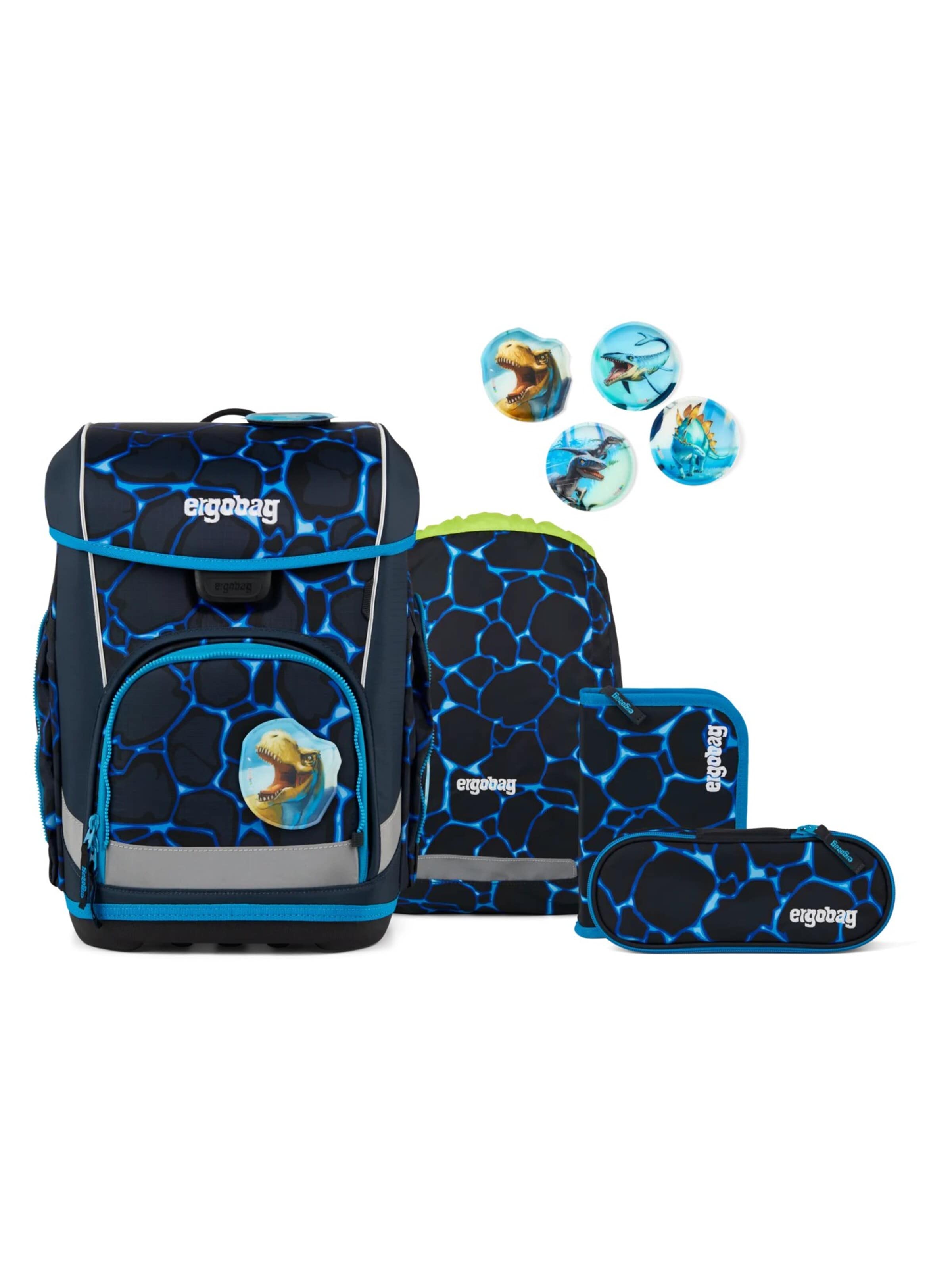 ergobag Backpack 'Schulranzen-Set cubo light Set' in Blue: front