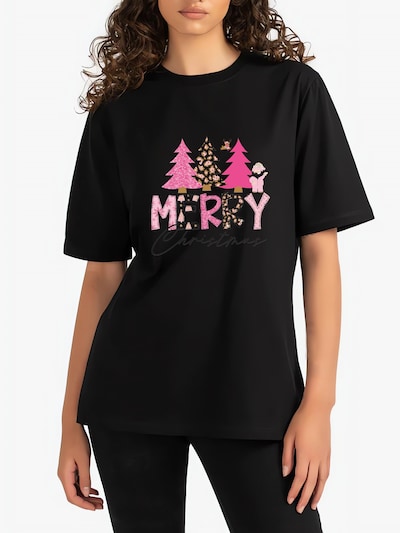 Maglietta 'Women's Festival Short-Sleeve Shirt with Christmas Tree Print Tees' GORHEY di colore nero, Visualizzazione prodotti