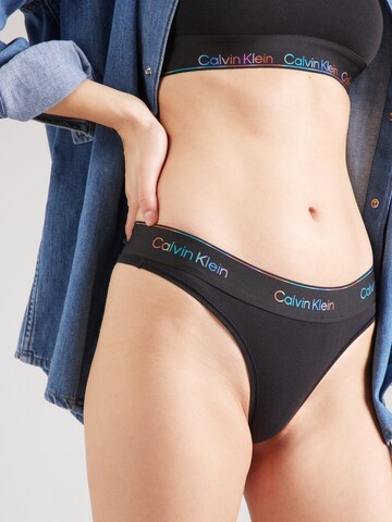 Calvin Klein Underwear String in Black: front