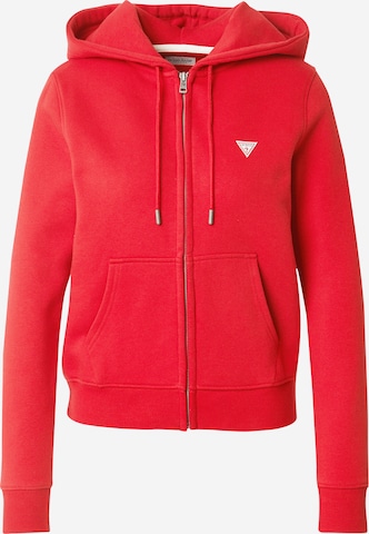Veste de survêtement GUESS JEANS en rouge : devant