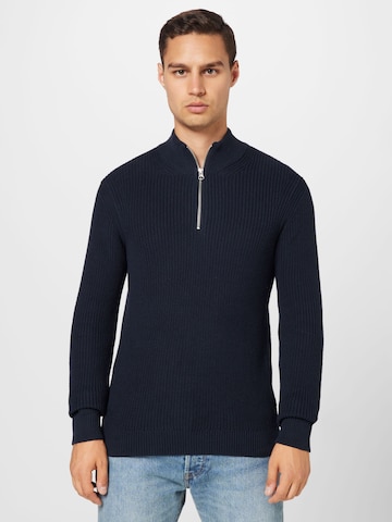 Casual Friday Sweater 'Karlo' in Blue: front